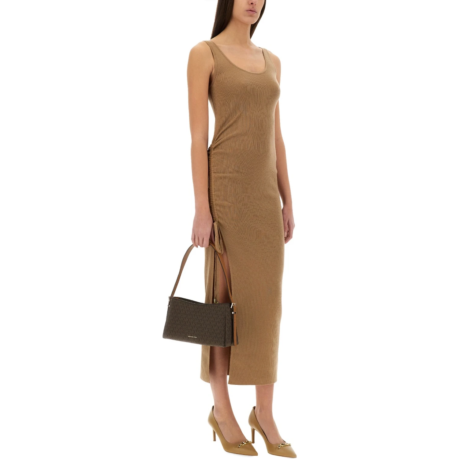 STRETCH WOOL BLEND CAMISOLE DRESS