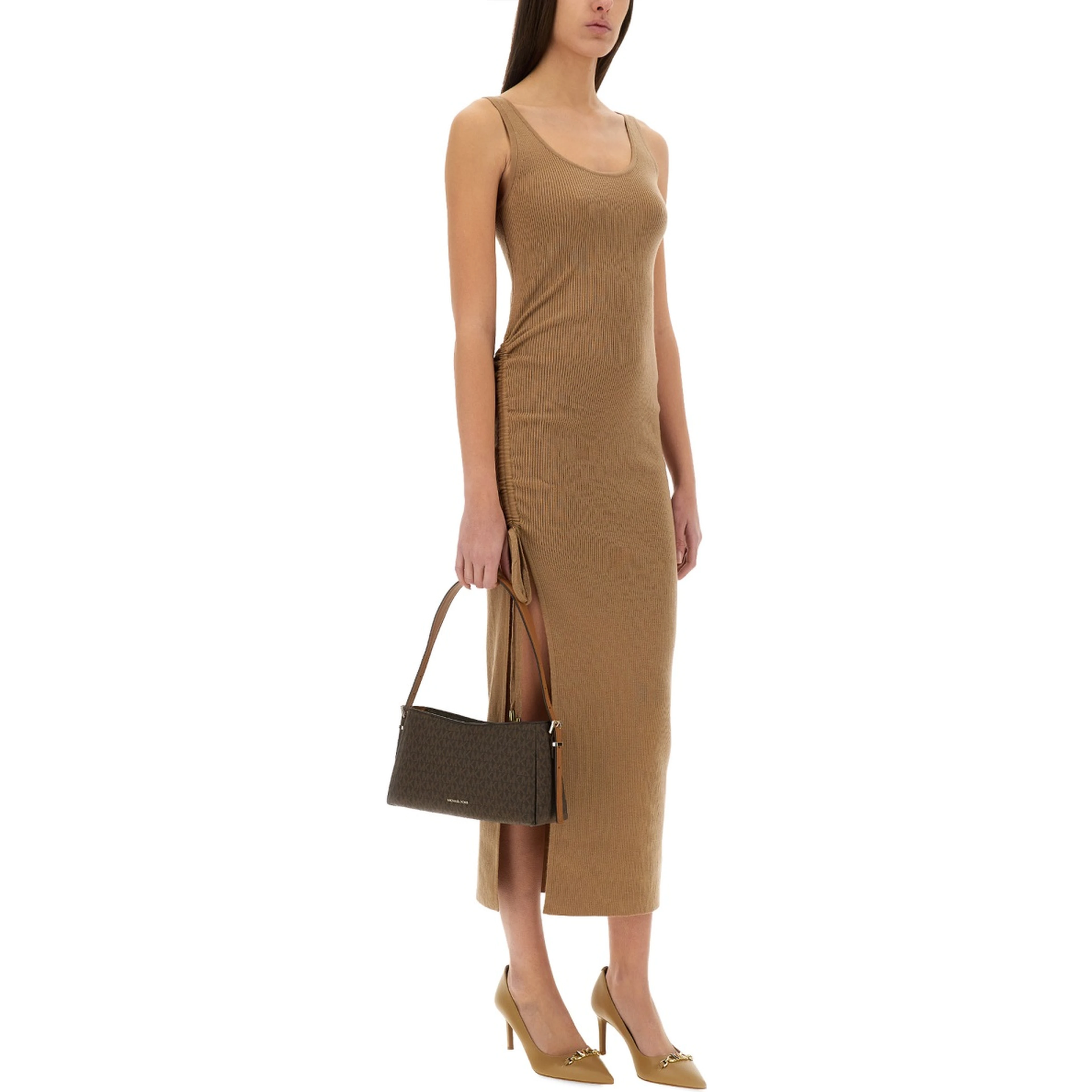 STRETCH WOOL BLEND CAMISOLE DRESS