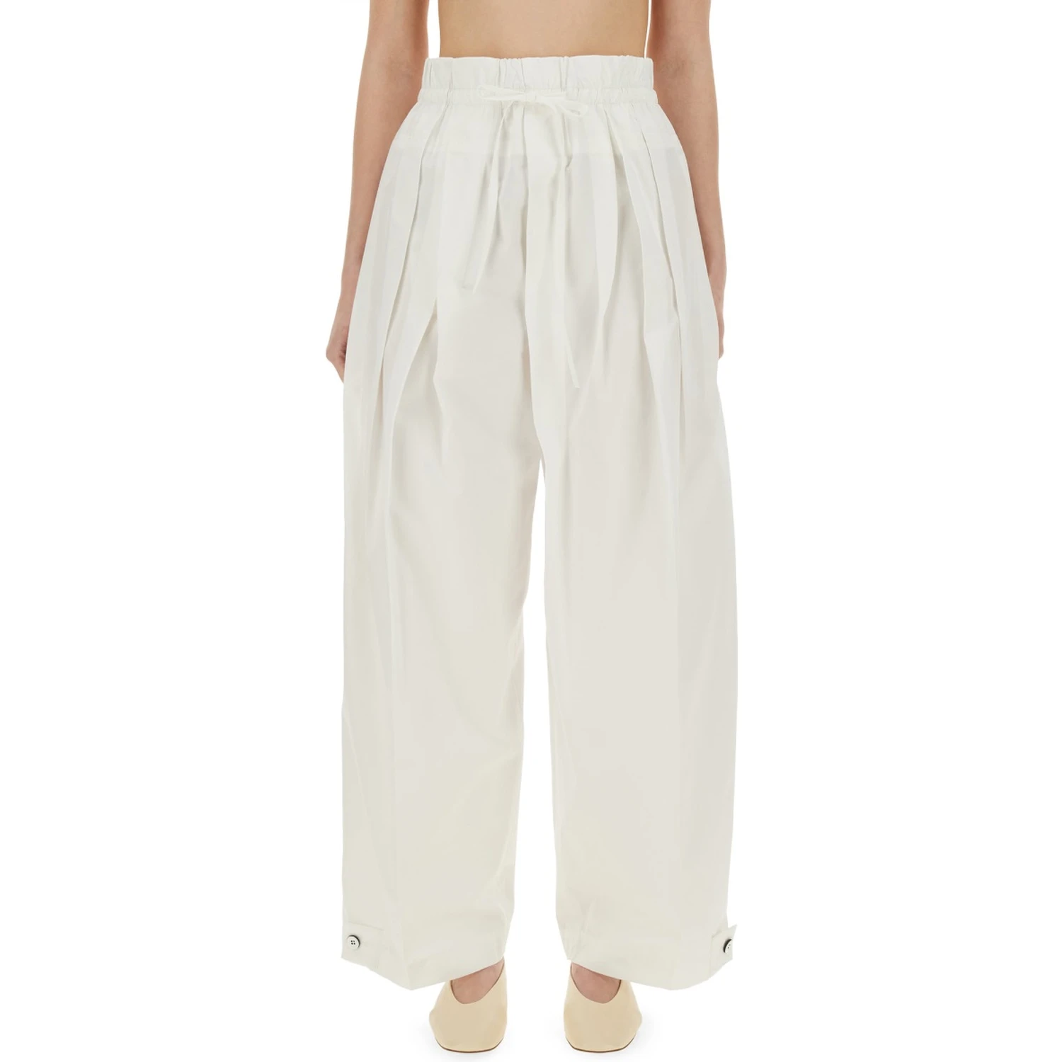 WIDE PANTS IN COTTON GABARDINE