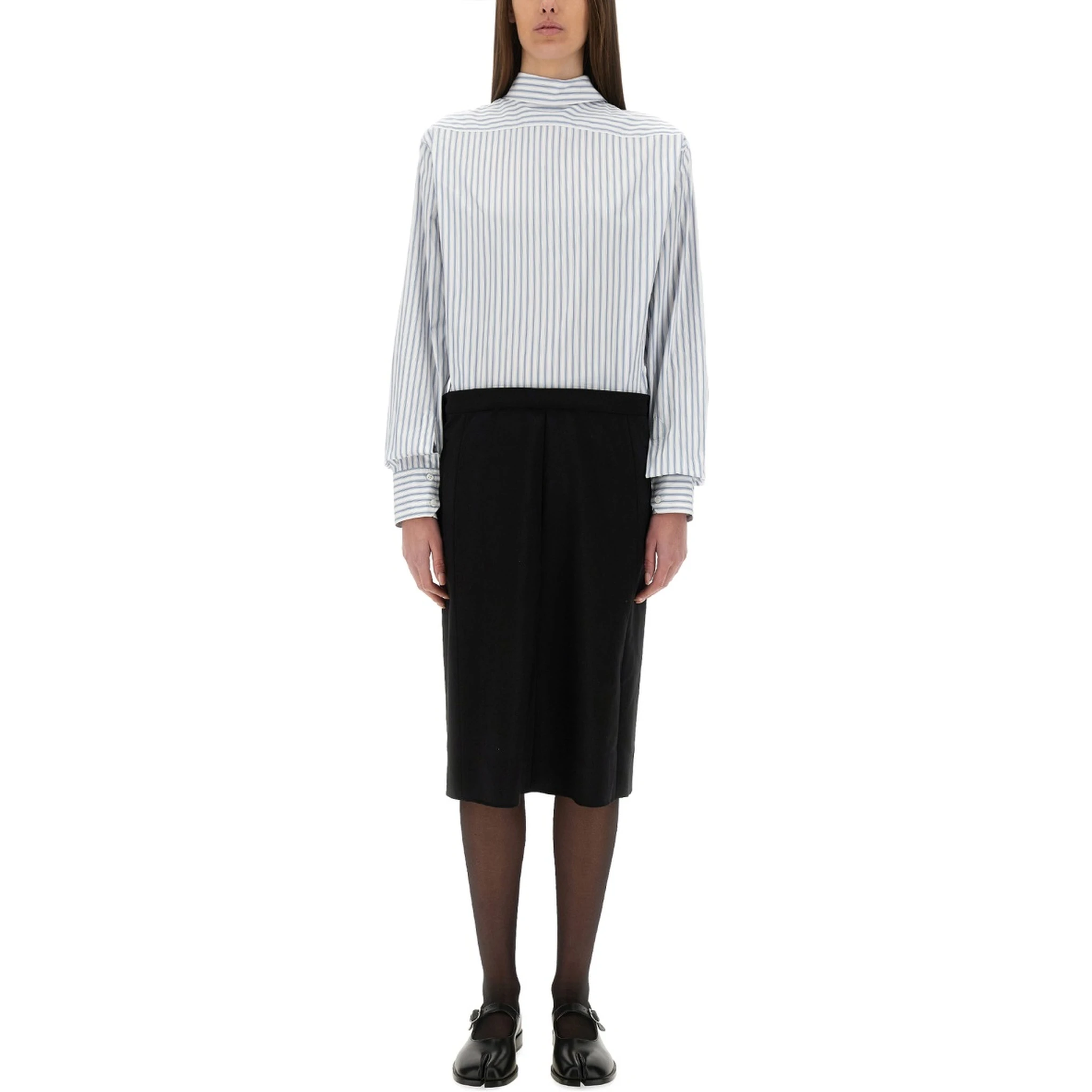 INVERTED STRIPED DRESS-SHIRT