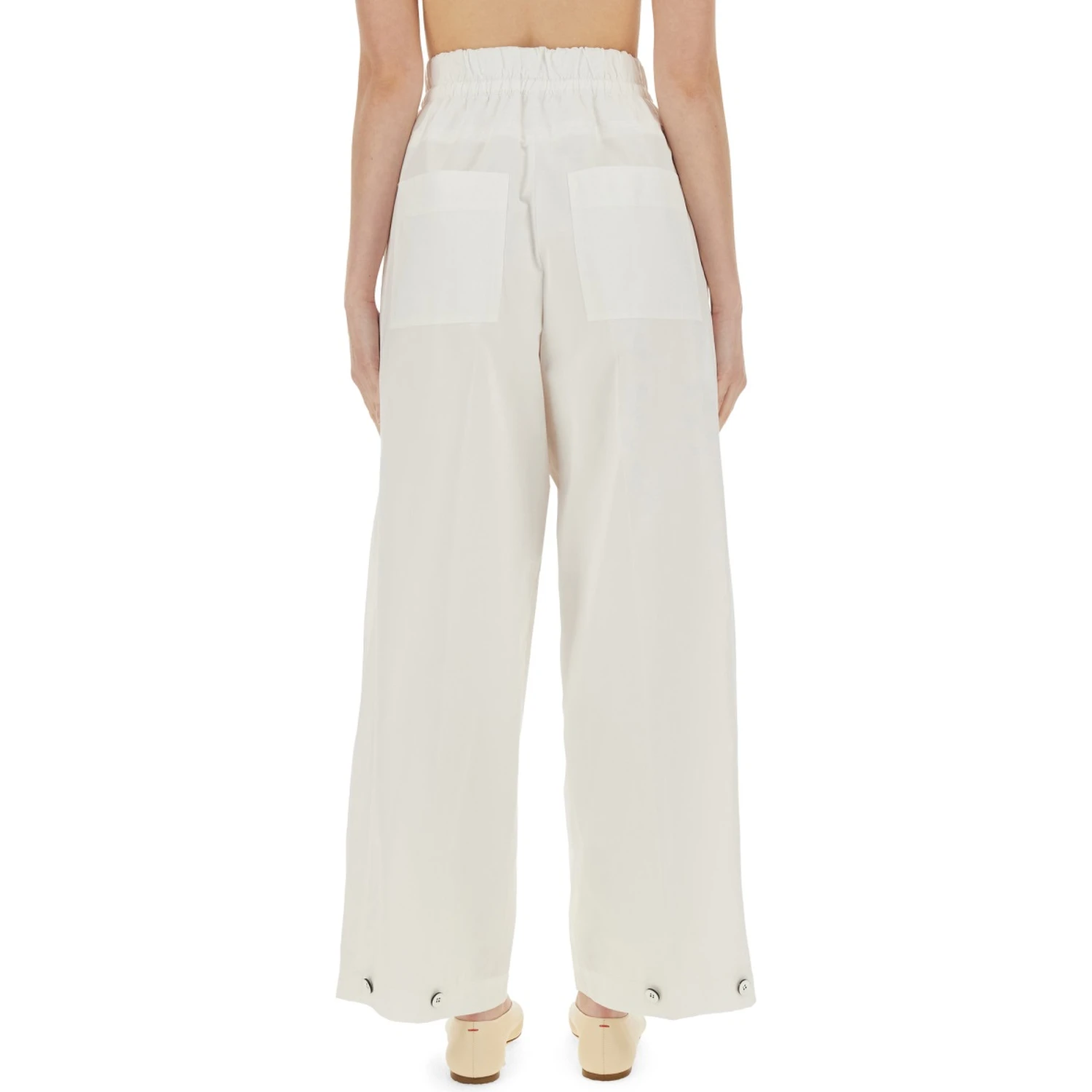WIDE PANTS IN COTTON GABARDINE