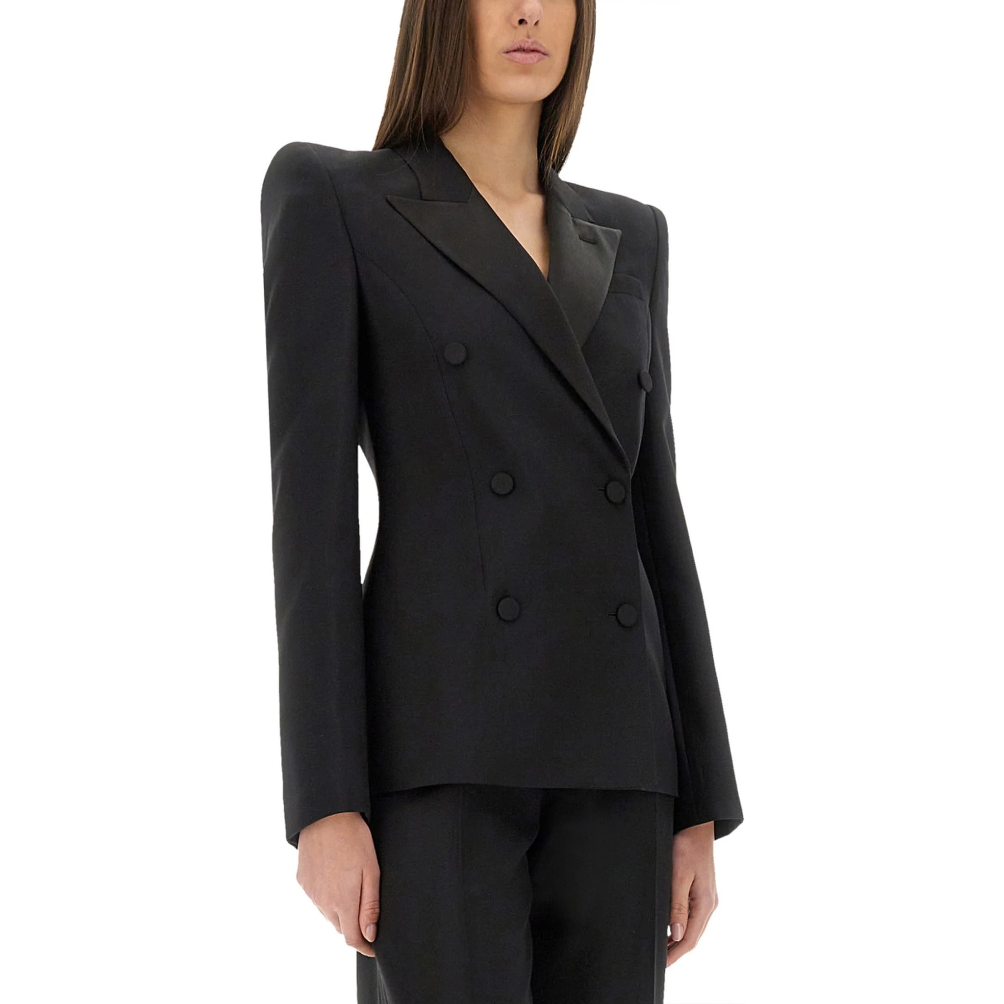 DOUBLE-BREASTED JACKET WITH VOLUMINOUS SHOULDERS