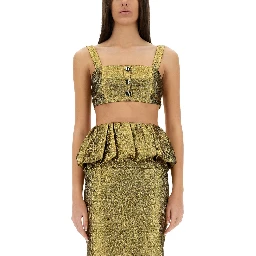 METALLIC JACQUARD CROP TOP