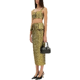 METALLIC JACQUARD CROP TOP