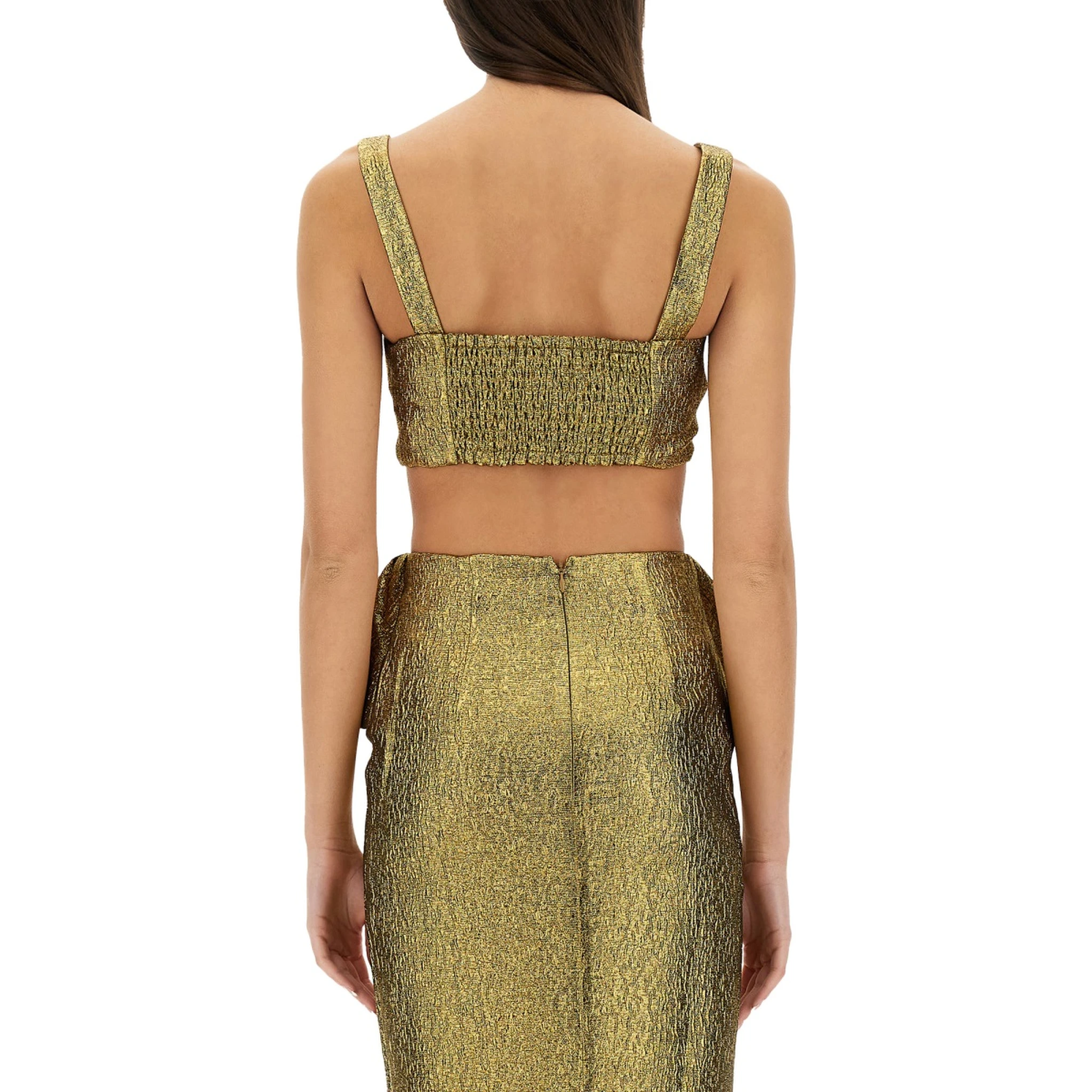 METALLIC JACQUARD CROP TOP