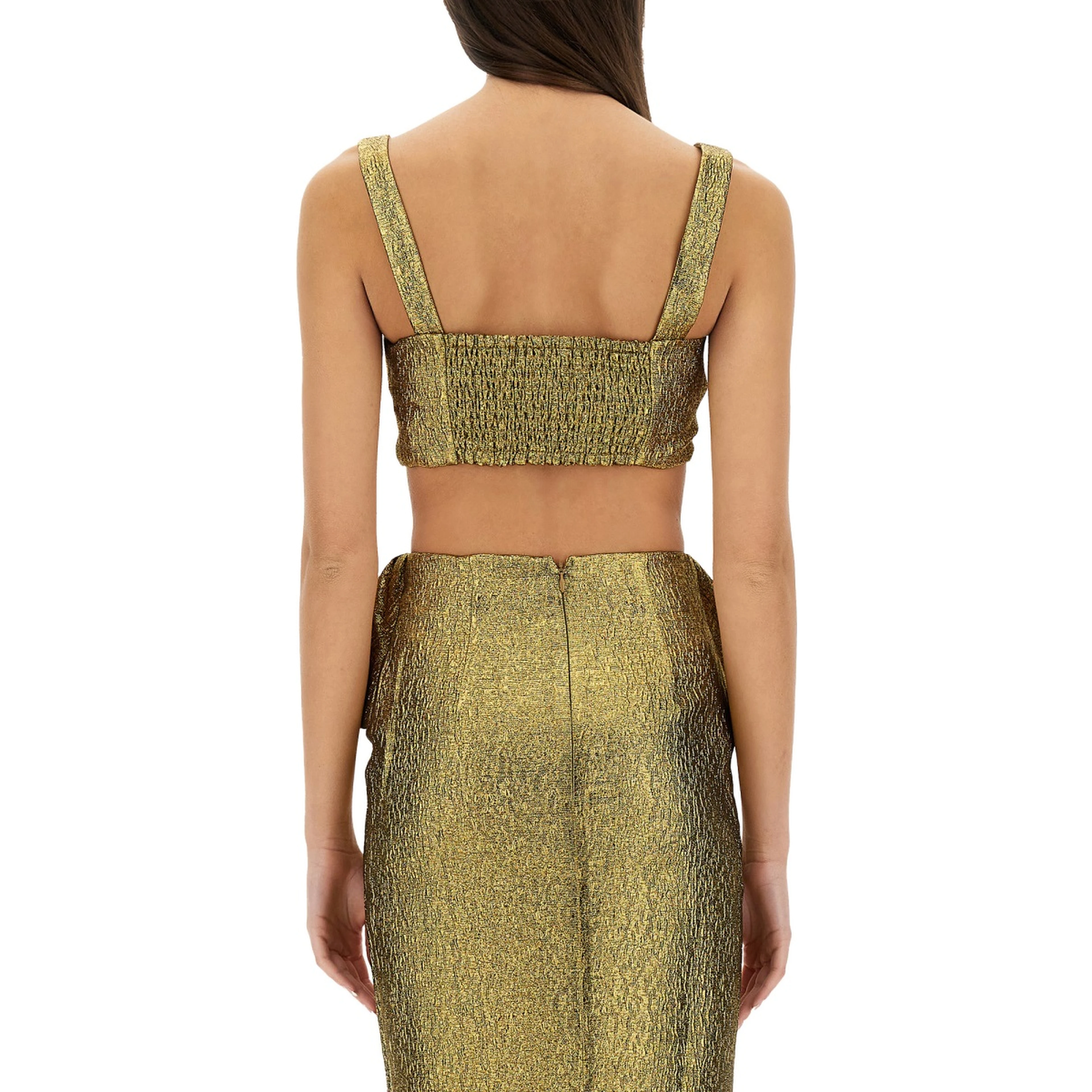 METALLIC JACQUARD CROP TOP