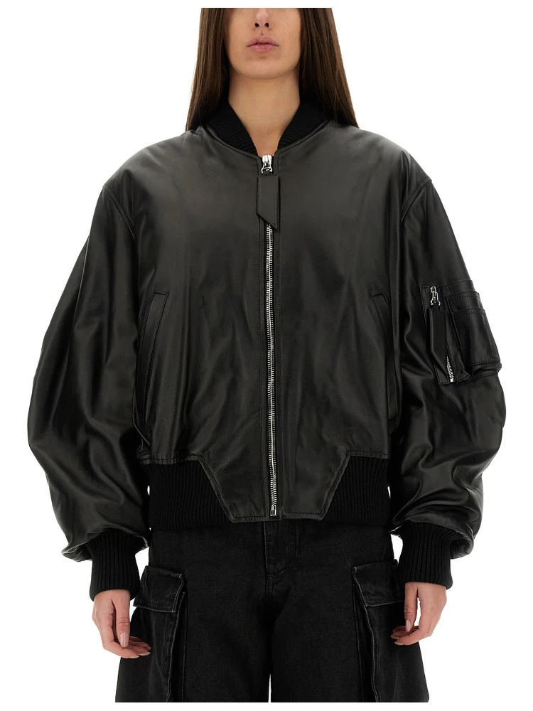 LEATHER BOMBER JACKET