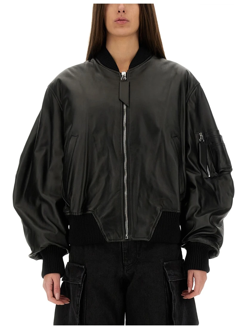 LEATHER BOMBER JACKET