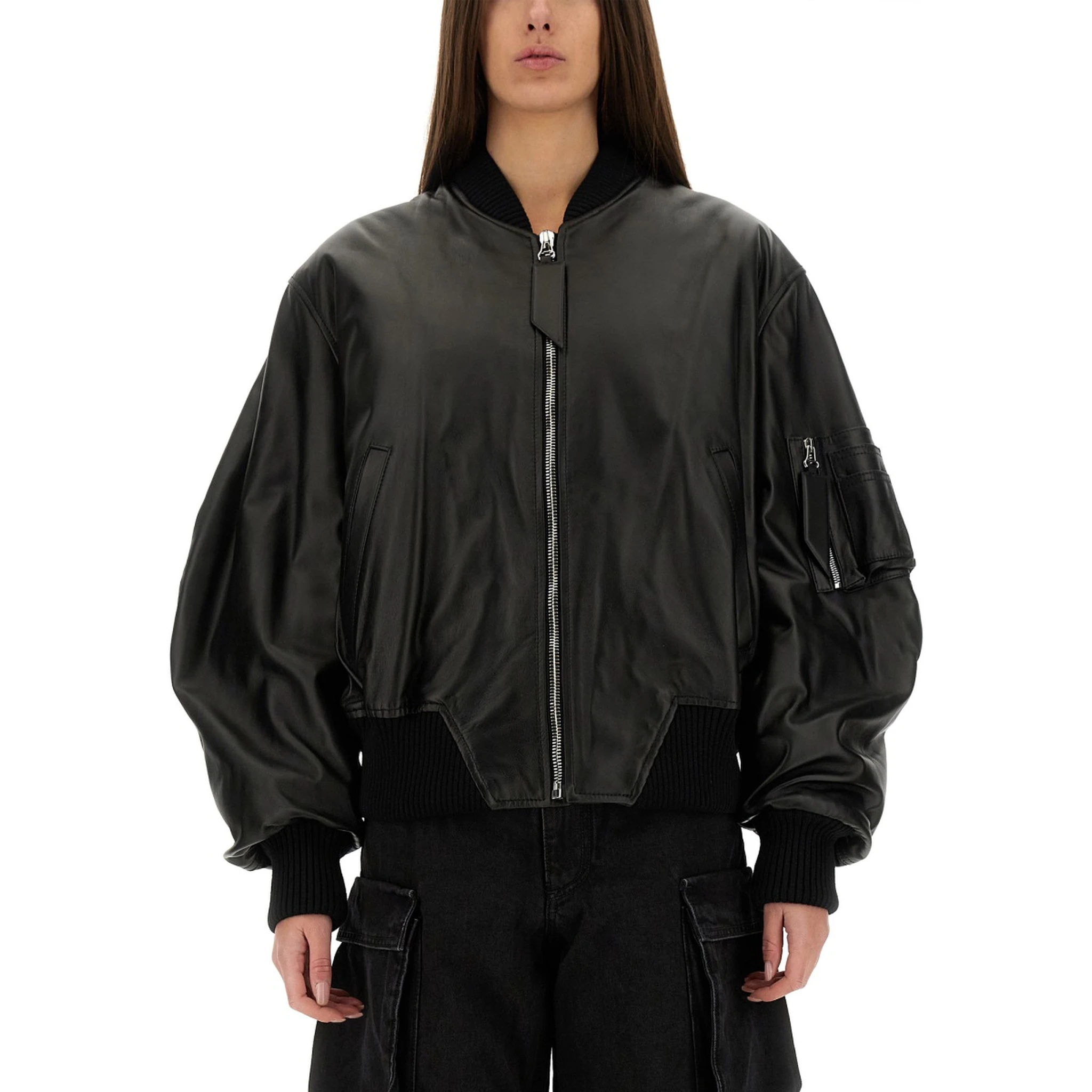 LEATHER BOMBER JACKET