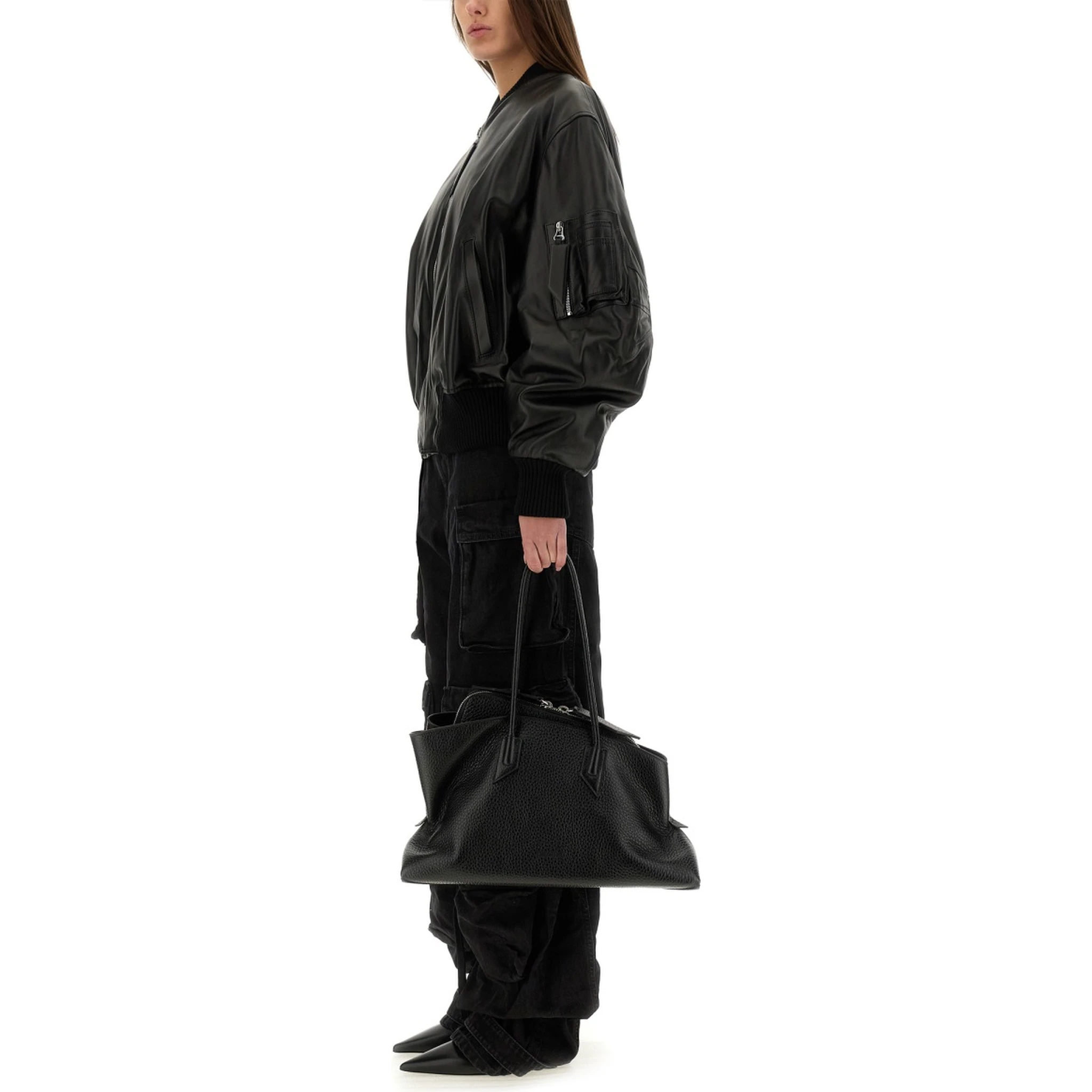 LEATHER BOMBER JACKET