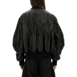 LEATHER BOMBER JACKET