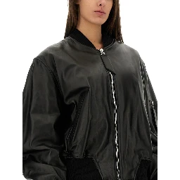 LEATHER BOMBER JACKET