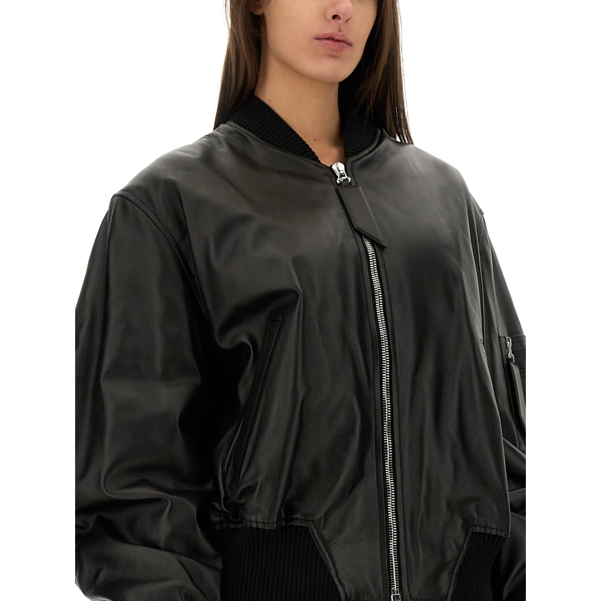 LEATHER BOMBER JACKET