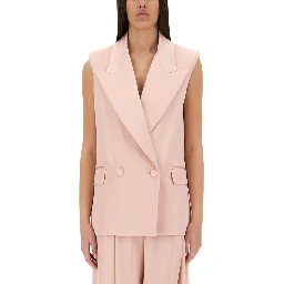 جاكيت بدون أكمام بصفين من الأزرار