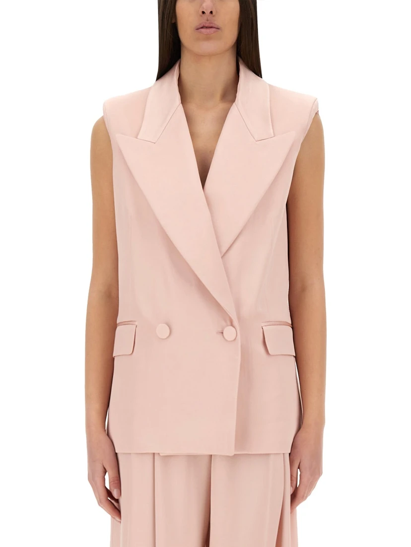 جاكيت بدون أكمام بصفين من الأزرار