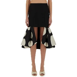 MIDI SKIRT WITH DOUBLE RUFFLES