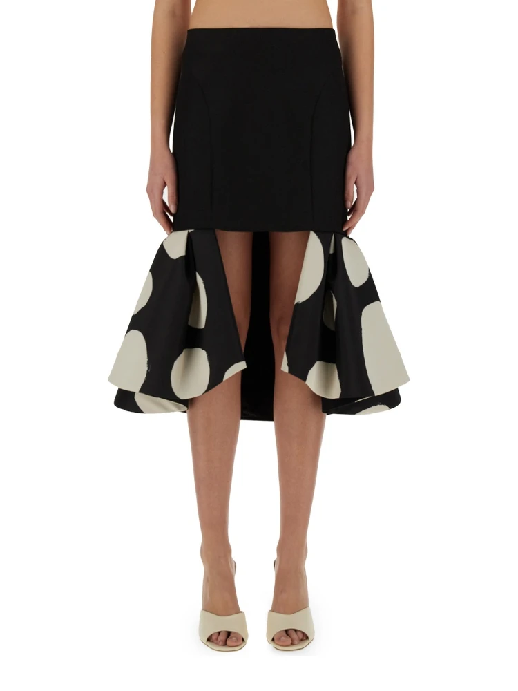 MIDI SKIRT WITH DOUBLE RUFFLES