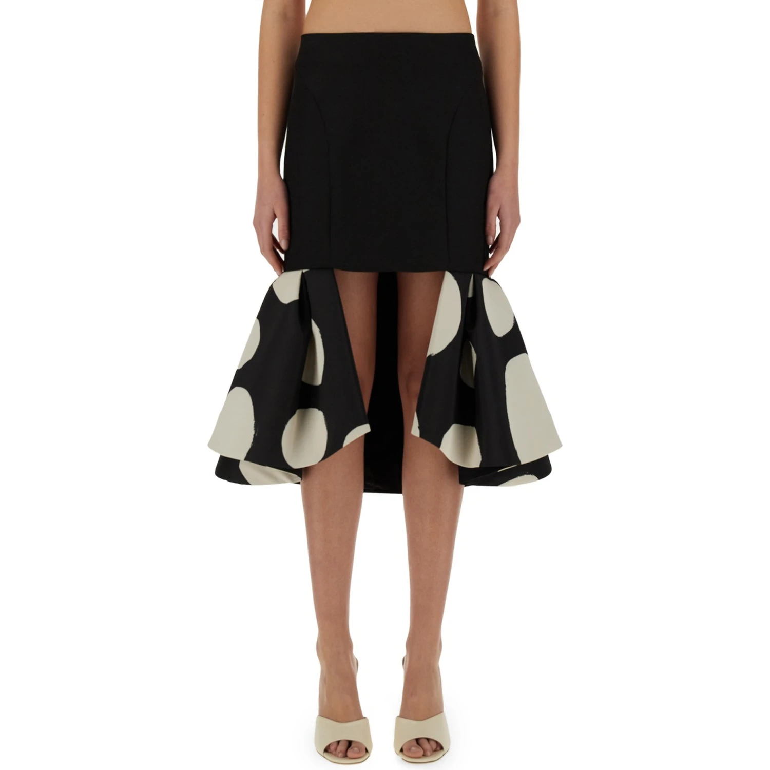MIDI SKIRT WITH DOUBLE RUFFLES