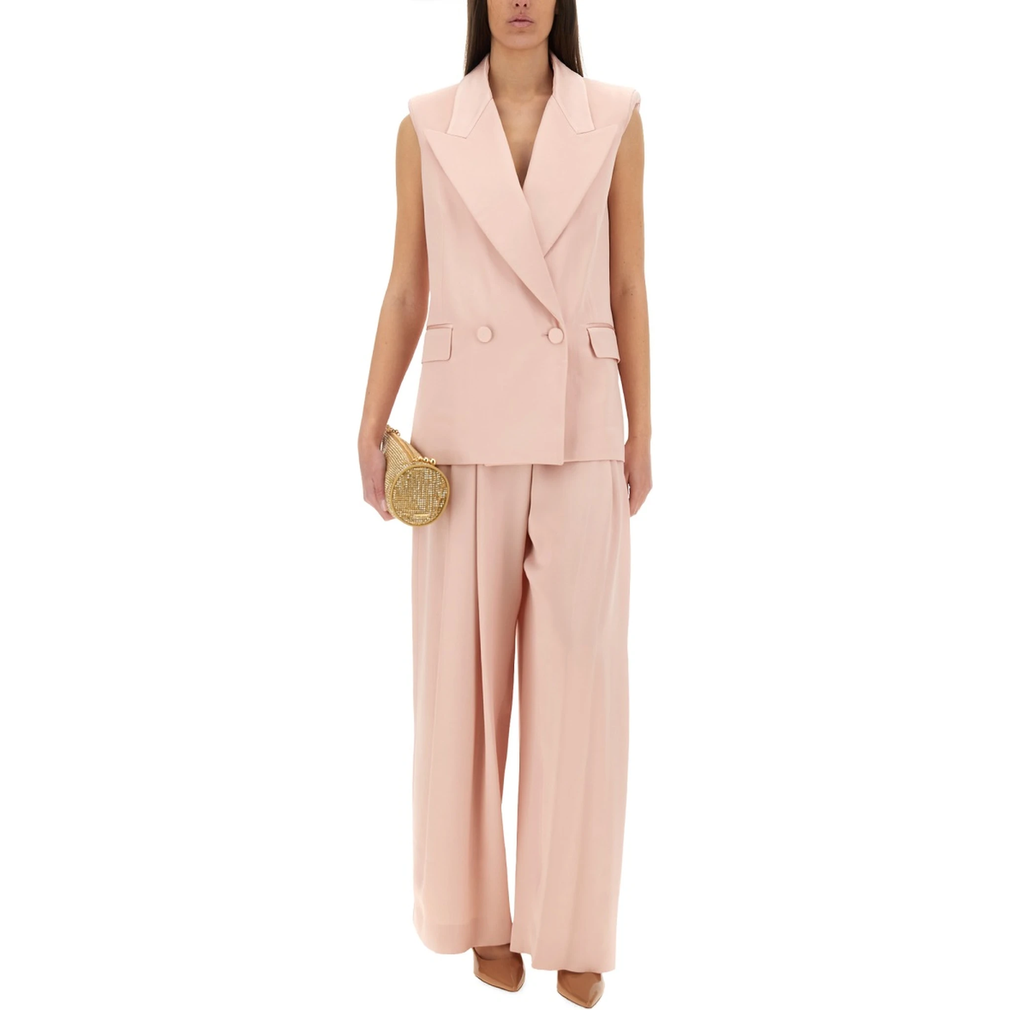 جاكيت بدون أكمام بصفين من الأزرار