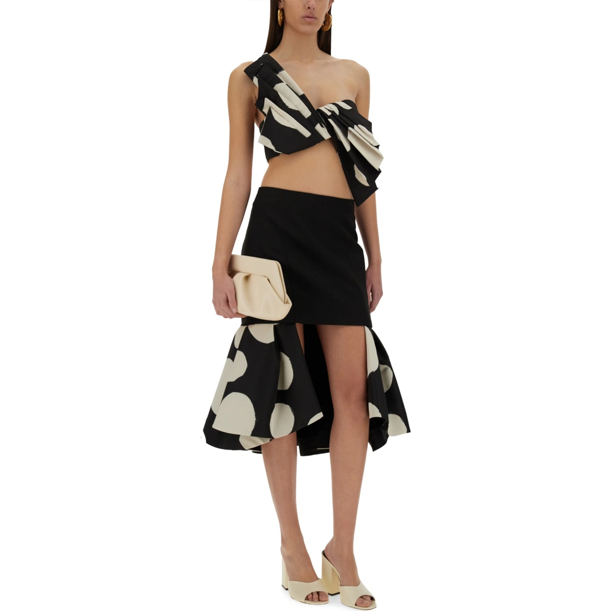 MIDI SKIRT WITH DOUBLE RUFFLES