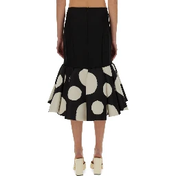 MIDI SKIRT WITH DOUBLE RUFFLES