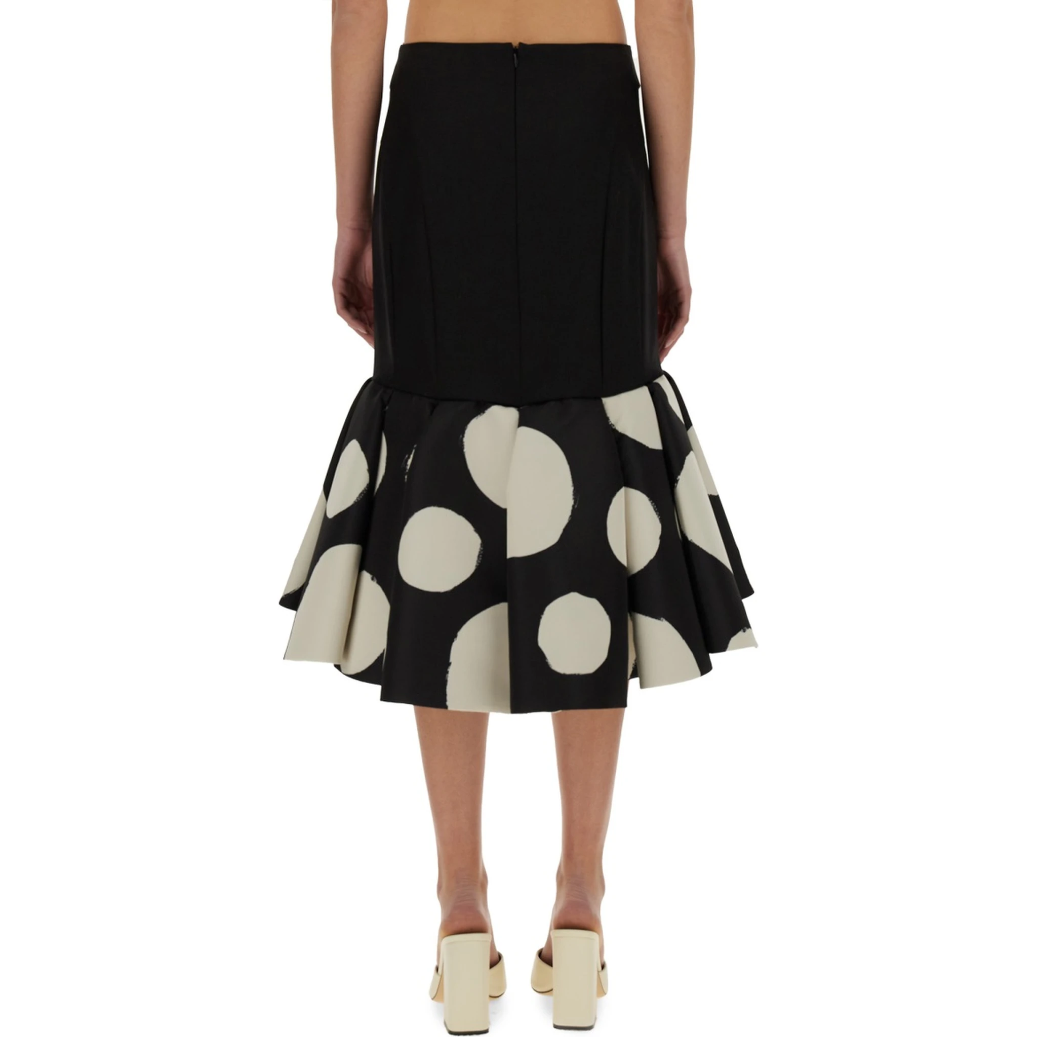 MIDI SKIRT WITH DOUBLE RUFFLES