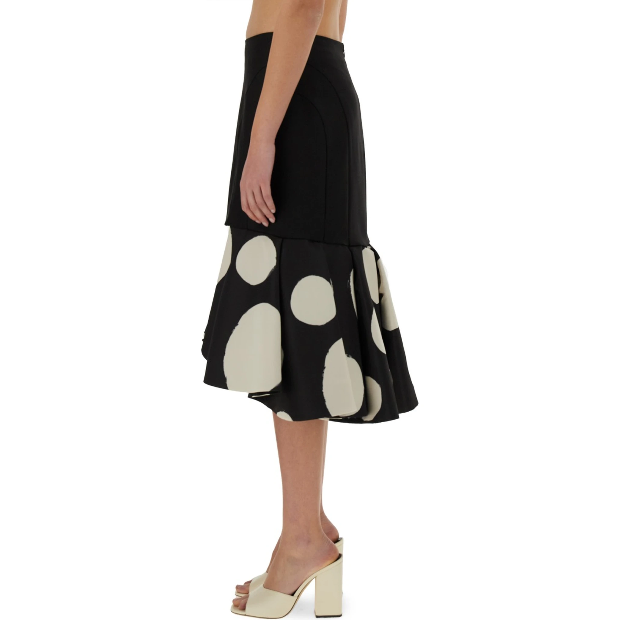 MIDI SKIRT WITH DOUBLE RUFFLES