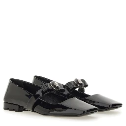 PATENT LEATHER BALLERINA "GIANNI RIBBON"