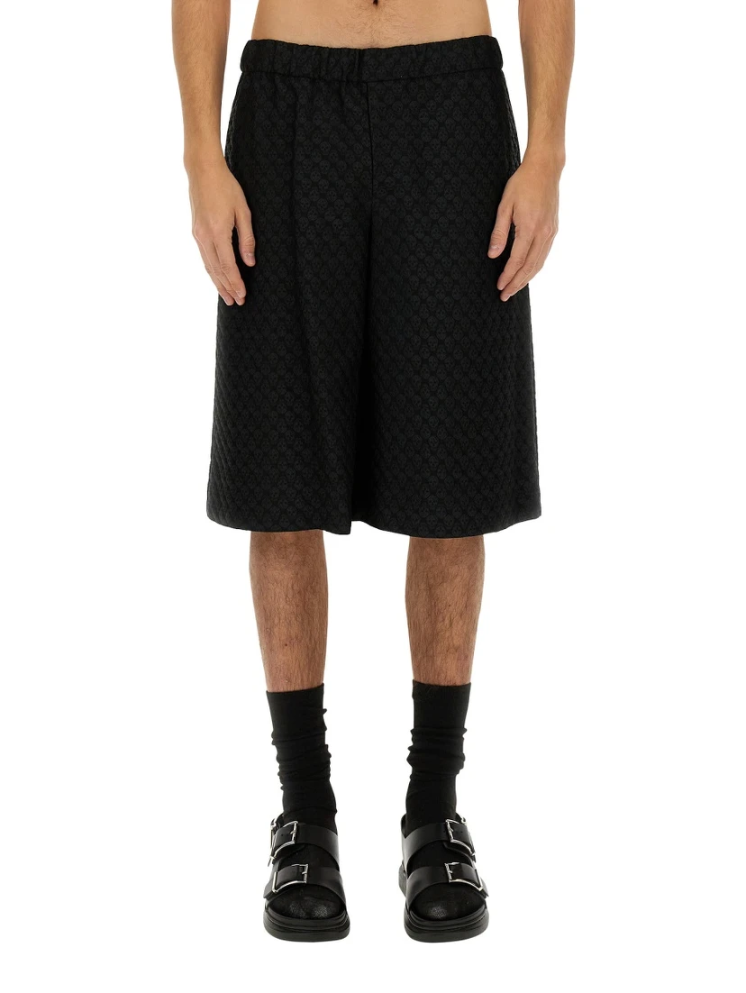 SKULL JACQUARD PATTERN SHORTS
