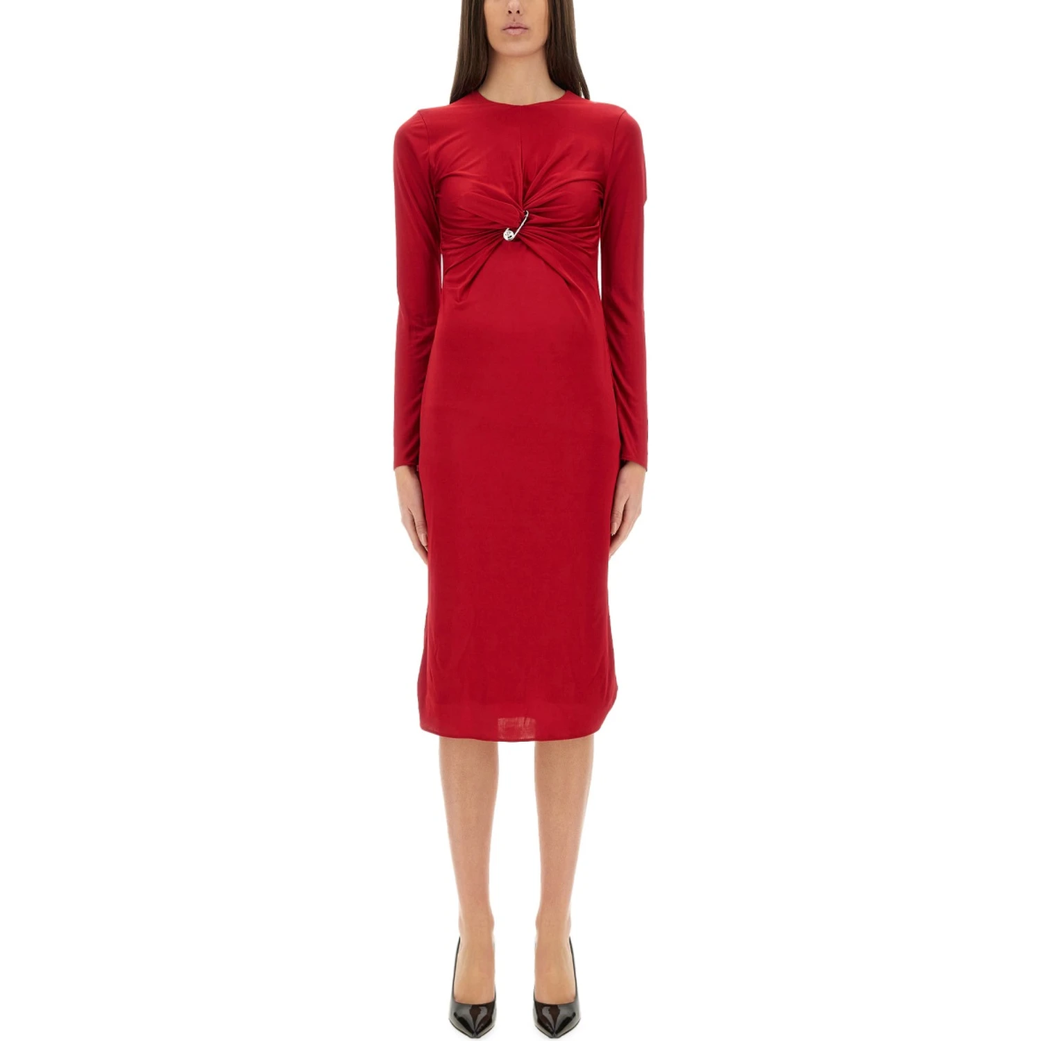 "SAFETY PIN" MIDI DRESS