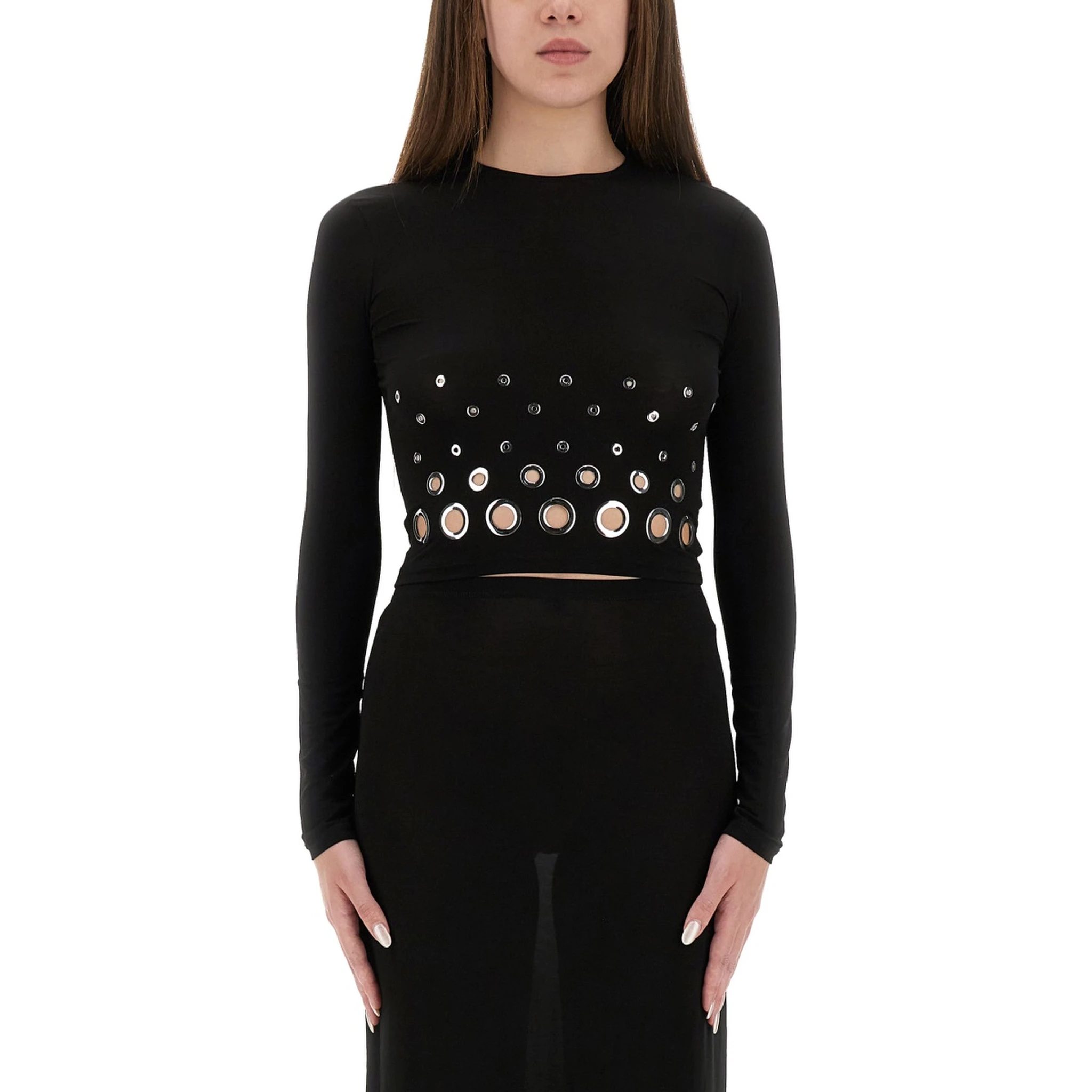 CROPPED TOP WITH EYELETS