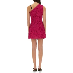 MINI DRESS WITH CORDONET LACE SLIT