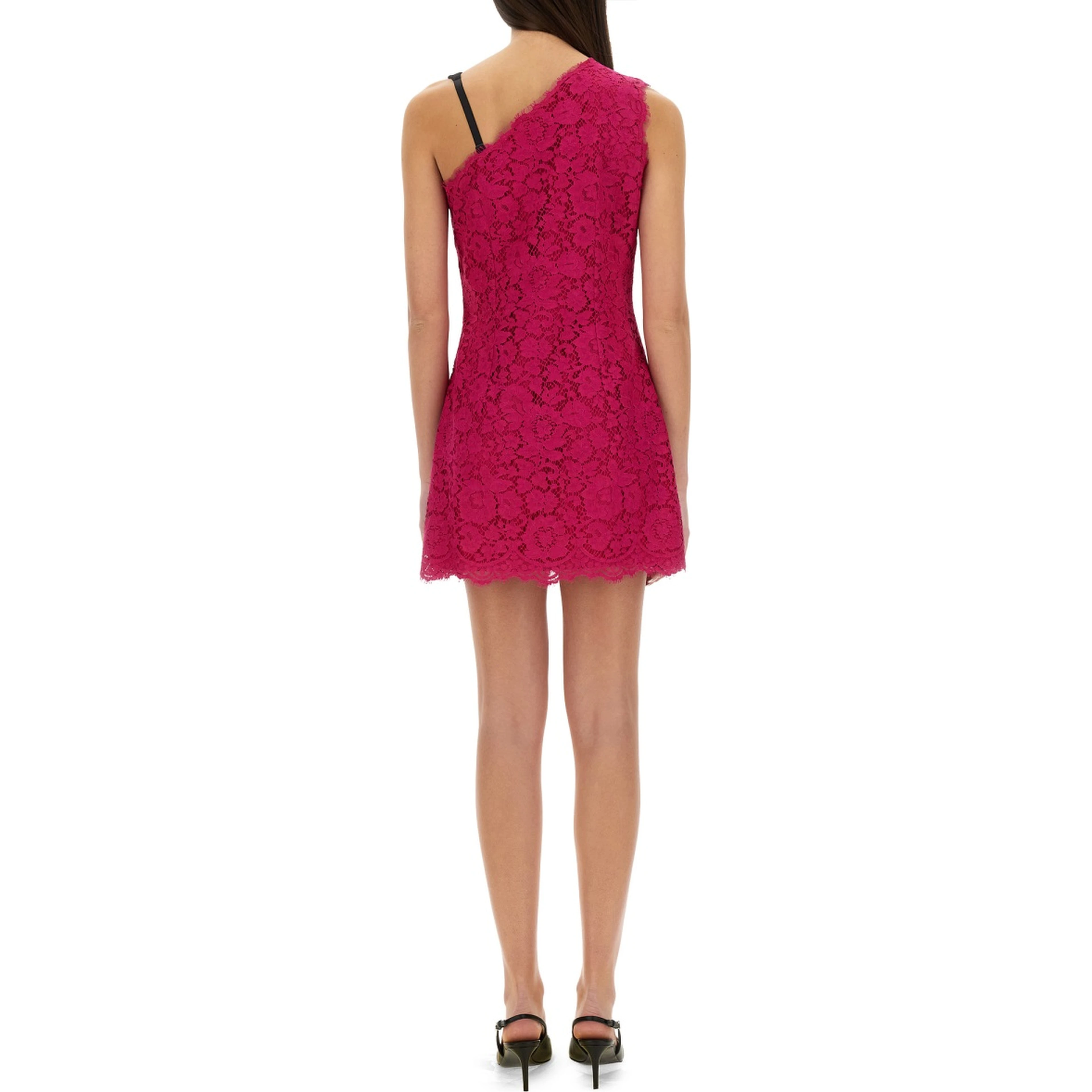 MINI DRESS WITH CORDONET LACE SLIT