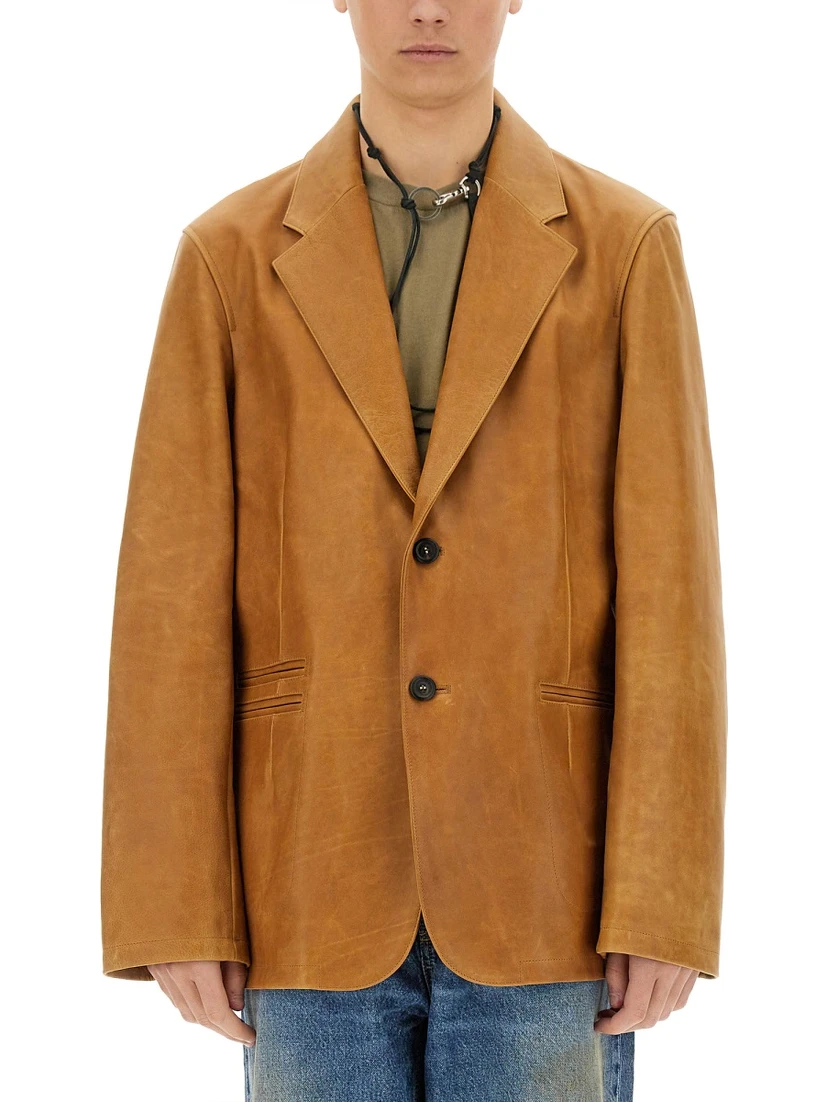 LEATHER OPENING BLAZER