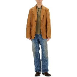 LEATHER OPENING BLAZER