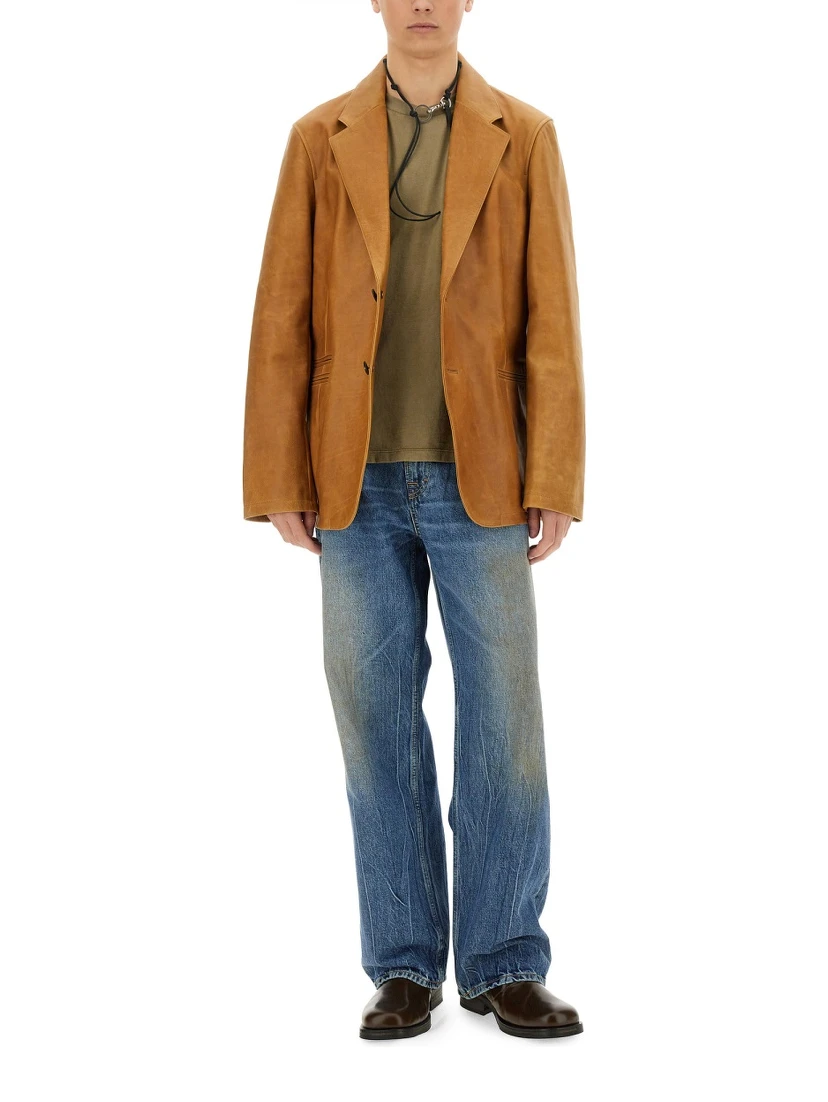 LEATHER OPENING BLAZER