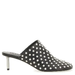 NAPPA LEATHER MULES WITH STUDS