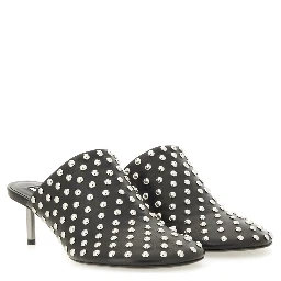 NAPPA LEATHER MULES WITH STUDS