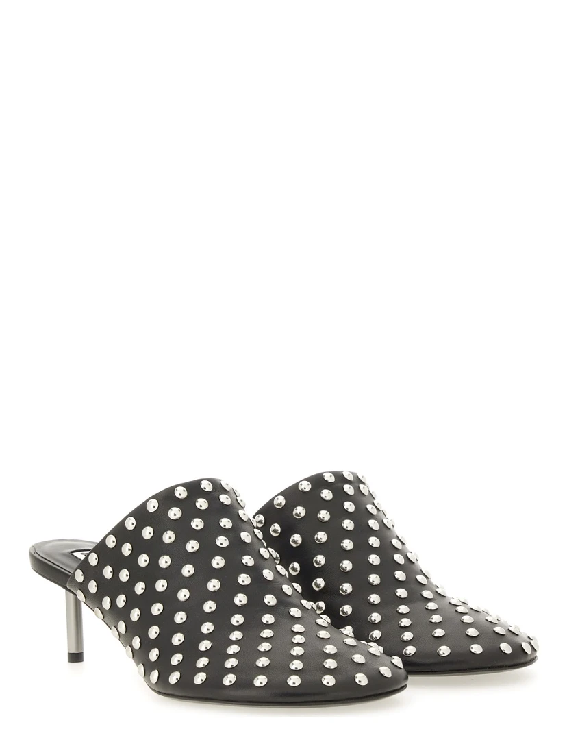 NAPPA LEATHER MULES WITH STUDS