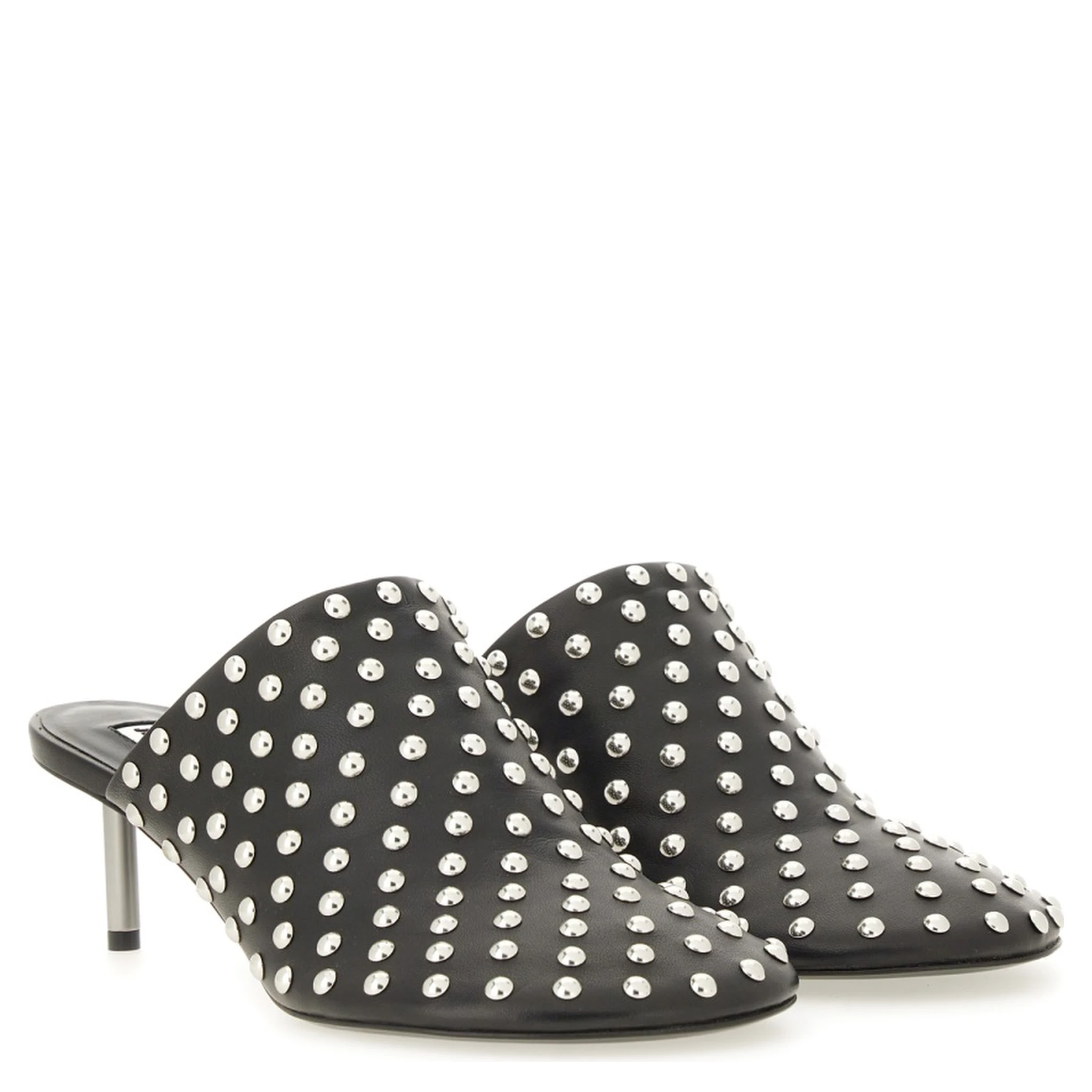NAPPA LEATHER MULES WITH STUDS