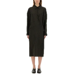 "STRAIGHT COLLAR TWISTED" DRESS