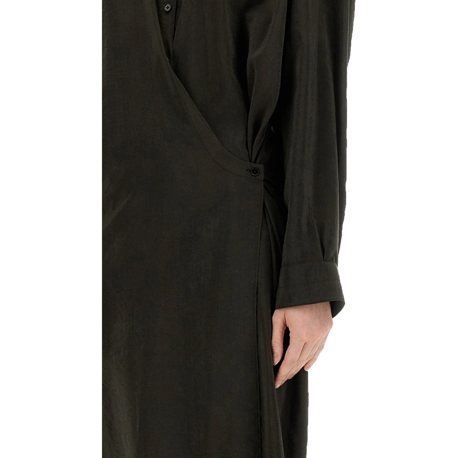 "STRAIGHT COLLAR TWISTED" DRESS