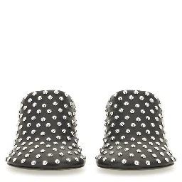 NAPPA LEATHER MULES WITH STUDS
