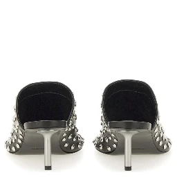 NAPPA LEATHER MULES WITH STUDS
