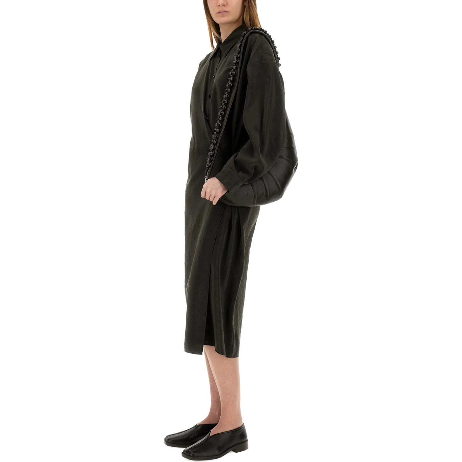"STRAIGHT COLLAR TWISTED" DRESS