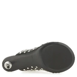 NAPPA LEATHER MULES WITH STUDS