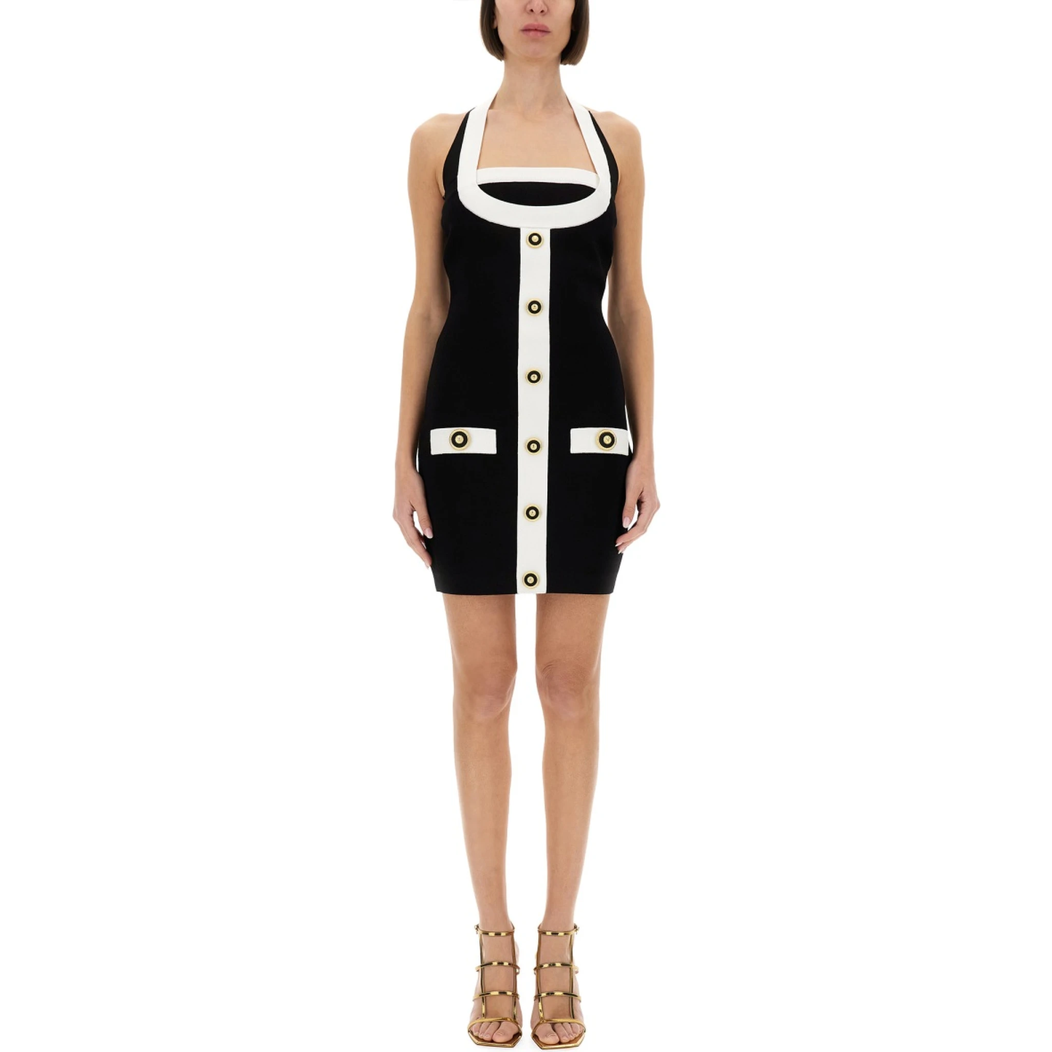 TWO-TONE DRESS WITH OPEN BACK