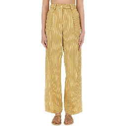 STRIPED SATIN TAILORED PANTS