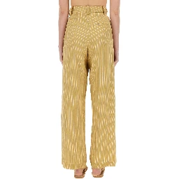 STRIPED SATIN TAILORED PANTS