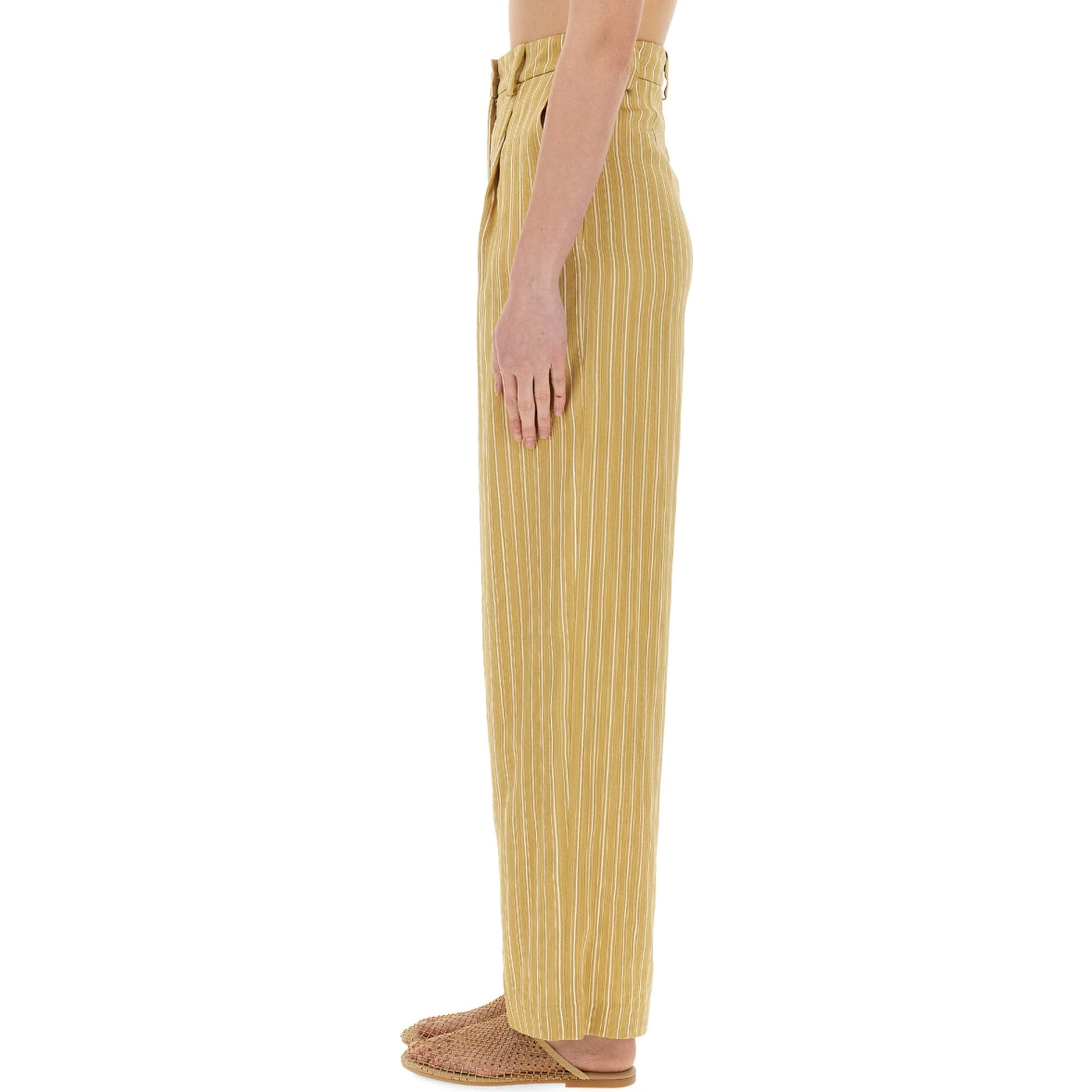 STRIPED SATIN TAILORED PANTS